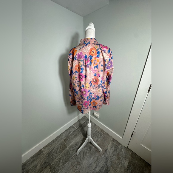 Liberty Art Fabrics for J. Crew Partial Button Down Floral Print Top Size 18 - Picture 8 of 17